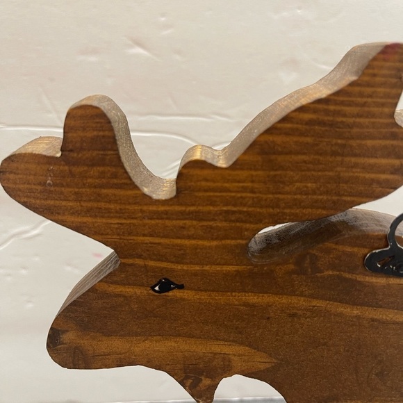 Moose Rustic Handmade Keychain Holder Cabin RV House Wood Wall Hanger Hook - Picture 6 of 8